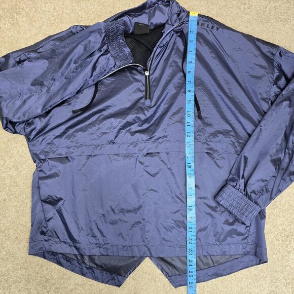 Oakley Women's Luxe Anorak 1/4 Zip Pullover Windbreaker Jacket Blue Indigo M - Picture 9 of 10